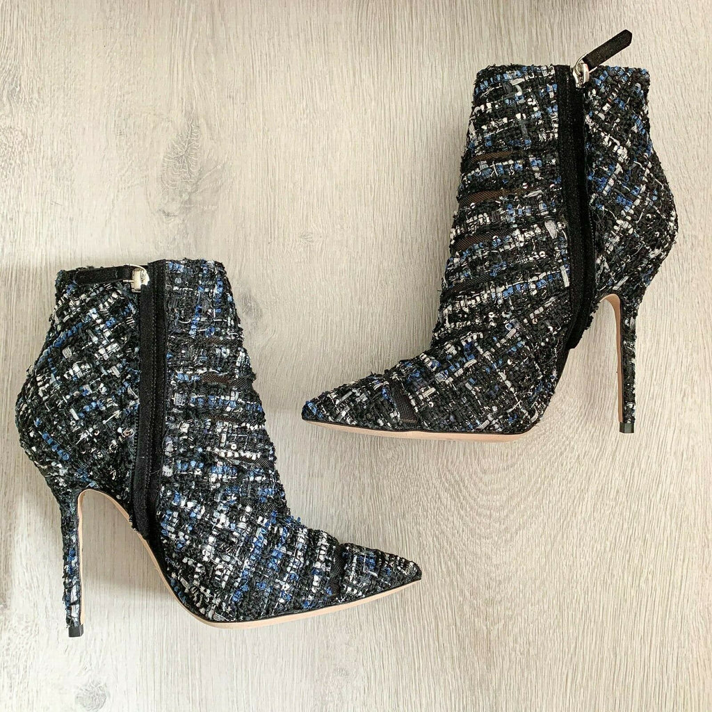 RACINE CARRÉE Tweed Boots Booties High Heels - House Of Huntington