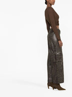 MIAOU Elias Faux Leather Brown Cargo Trousers - House Of Huntington