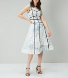 Coast Liza Midi Structured Floral White & Multi Dress - House Of Huntington