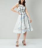 Coast Liza Midi Structured Floral White & Multi Dress - House Of Huntington