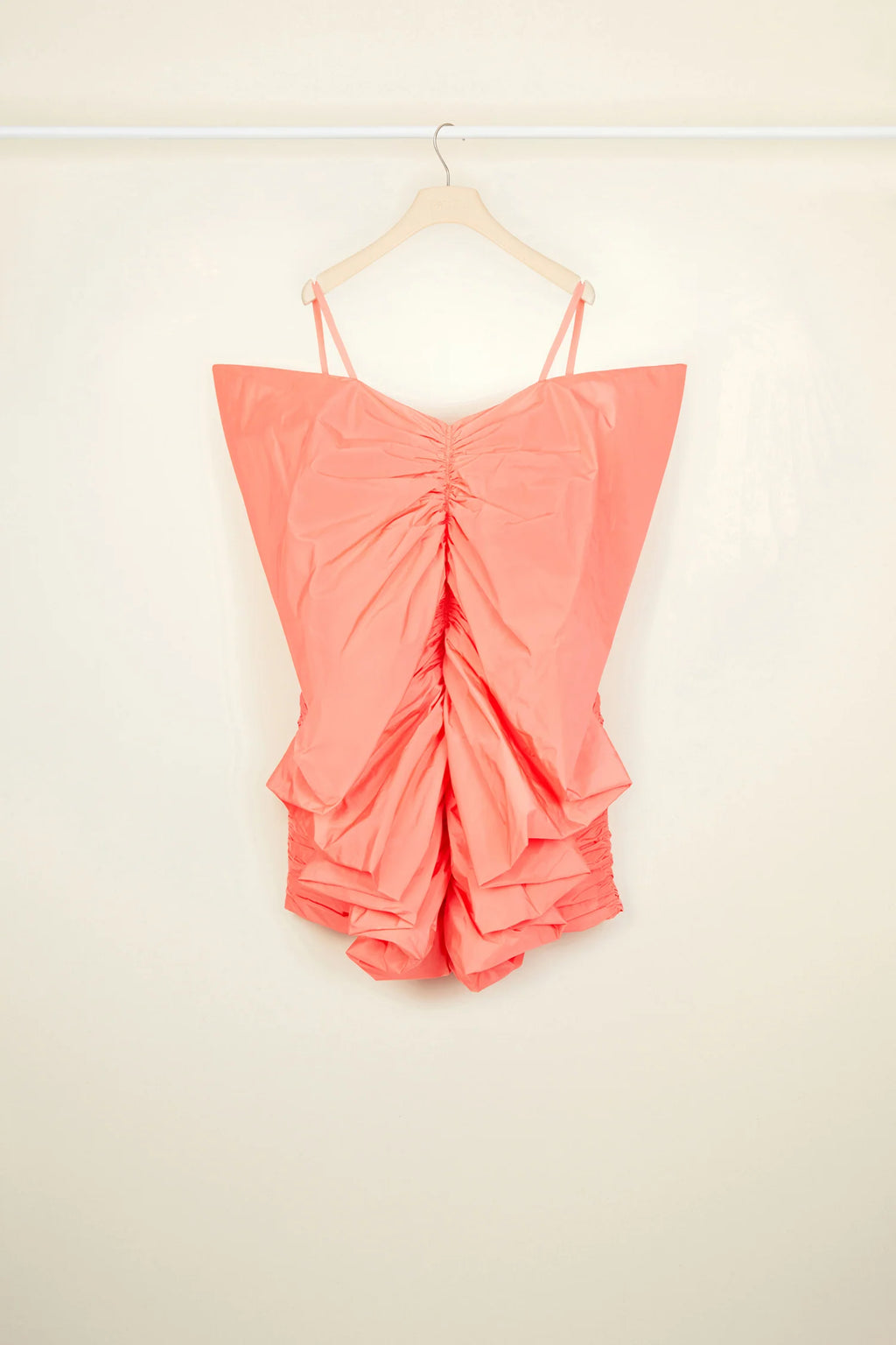 Patou Butterly Faille Coral Mini Party Dress - House Of Huntington