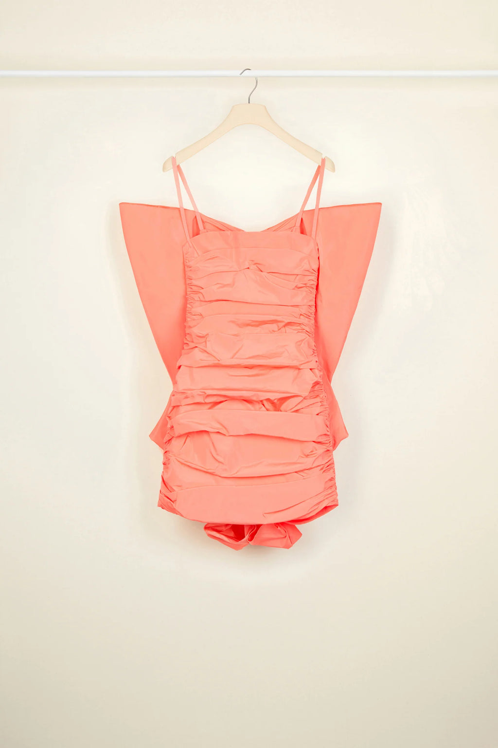 Patou Butterly Faille Coral Mini Party Dress - House Of Huntington