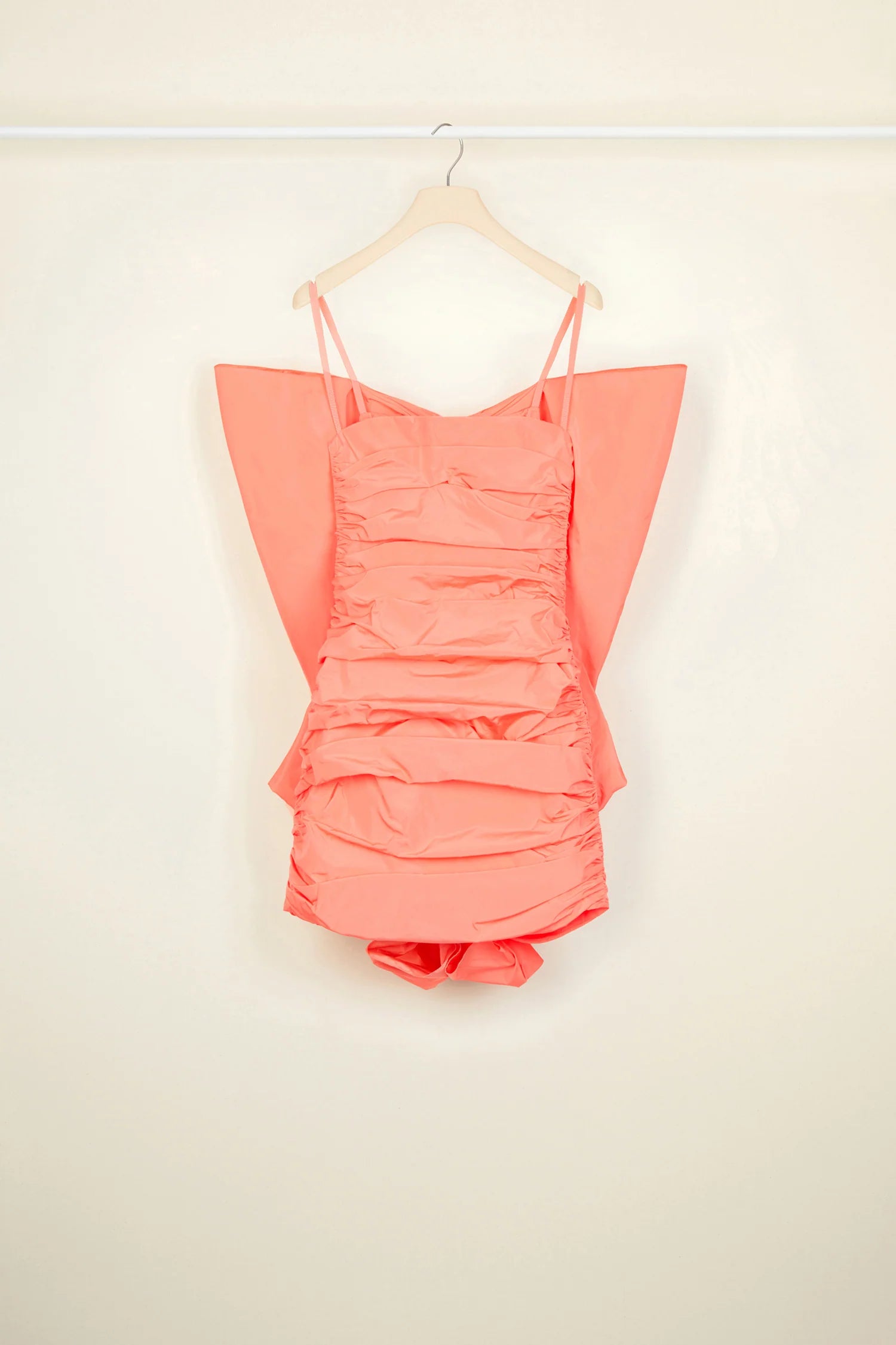 Patou Butterly Faille Coral Mini Party Dress - House Of Huntington