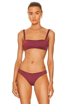 ASCENO Naples Mid-Rise Bikini Briefs in Burgundy - House Of Huntington