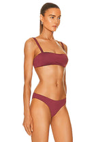 ASCENO Naples Mid-Rise Bikini Briefs in Burgundy - House Of Huntington
