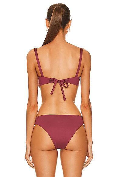 ASCENO Naples Mid-Rise Bikini Briefs in Burgundy - House Of Huntington
