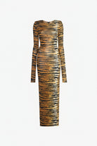 Alexandre Vauthier Long Sleeved Tiger Print Kylie Jenner Dress - House Of Huntington