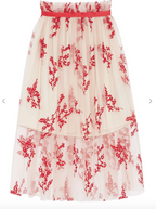 MOTHER OF PEARL Red Bounty Holly Gathered Tulle Logo Waist Skirt - House Of Huntington