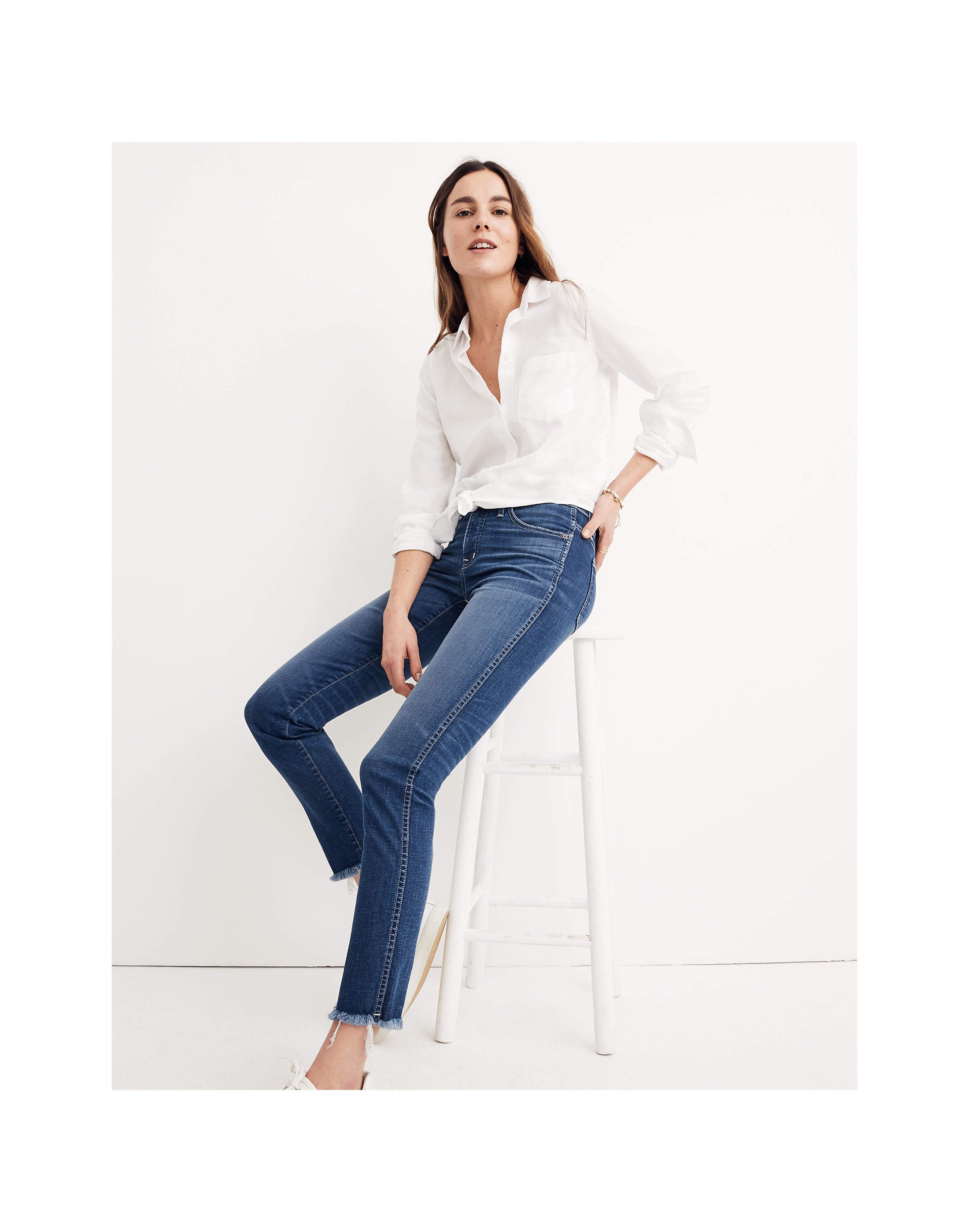 Madewell Slim Straight Denim Jeans Raw Hem Edition - House Of Huntington