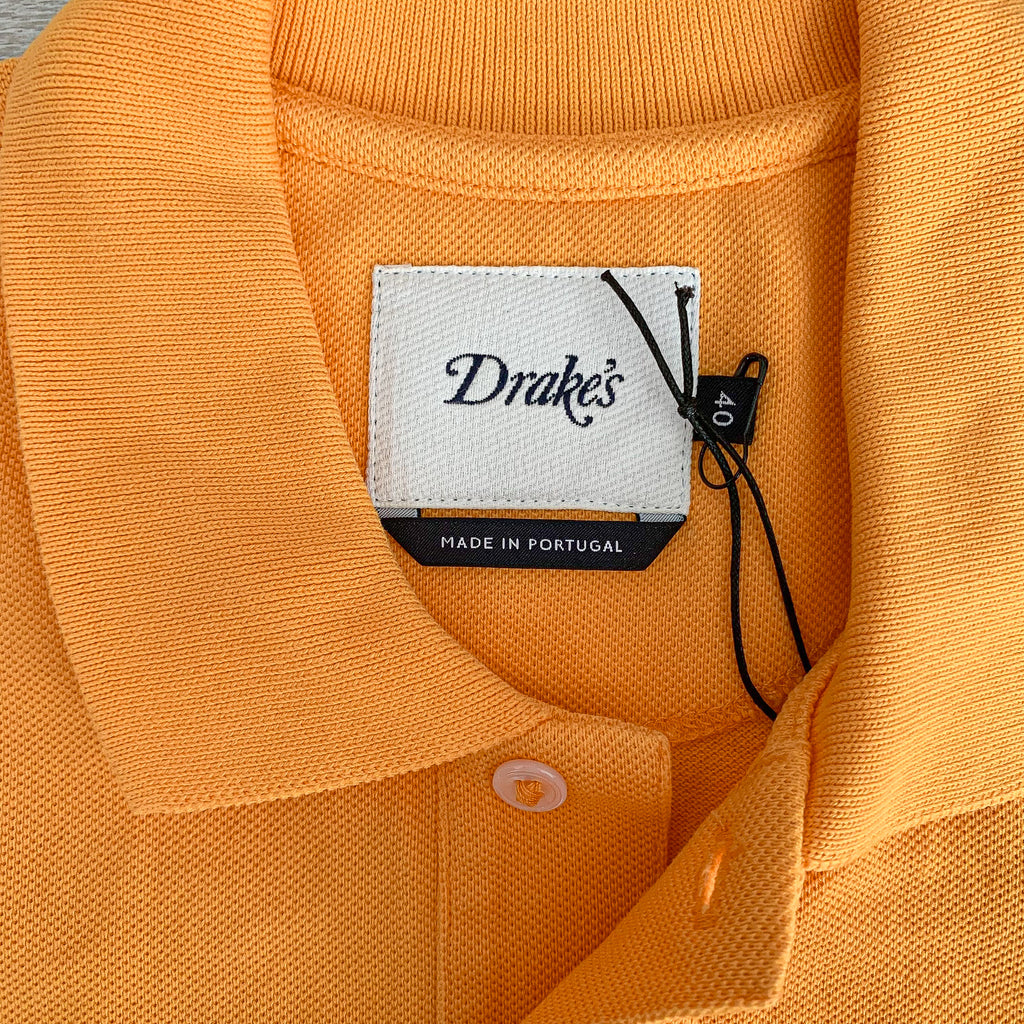 Drake's Duck Butterscotch Yellow Polo Shirt With Logo Embroidered Cotton Piqué - House Of Huntington