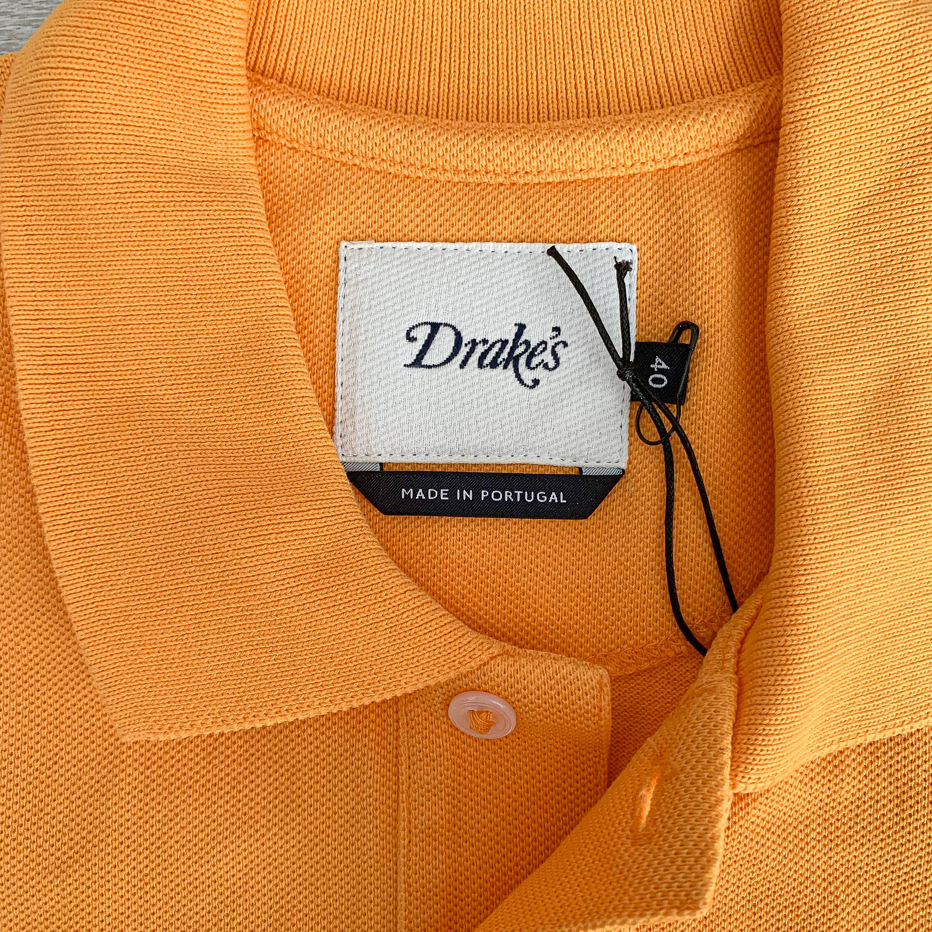 Drake's Duck Butterscotch Yellow Polo Shirt With Logo Embroidered Cotton Piqué - House Of Huntington