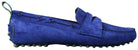 Pal Zileri Blue Suede Car Driving Loafer Shoes - House Of Huntington