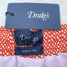Drake's Coral Pink Swim Shorts In Check Print - House Of Huntington