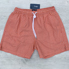Drake's Coral Pink Swim Shorts In Check Print - House Of Huntington