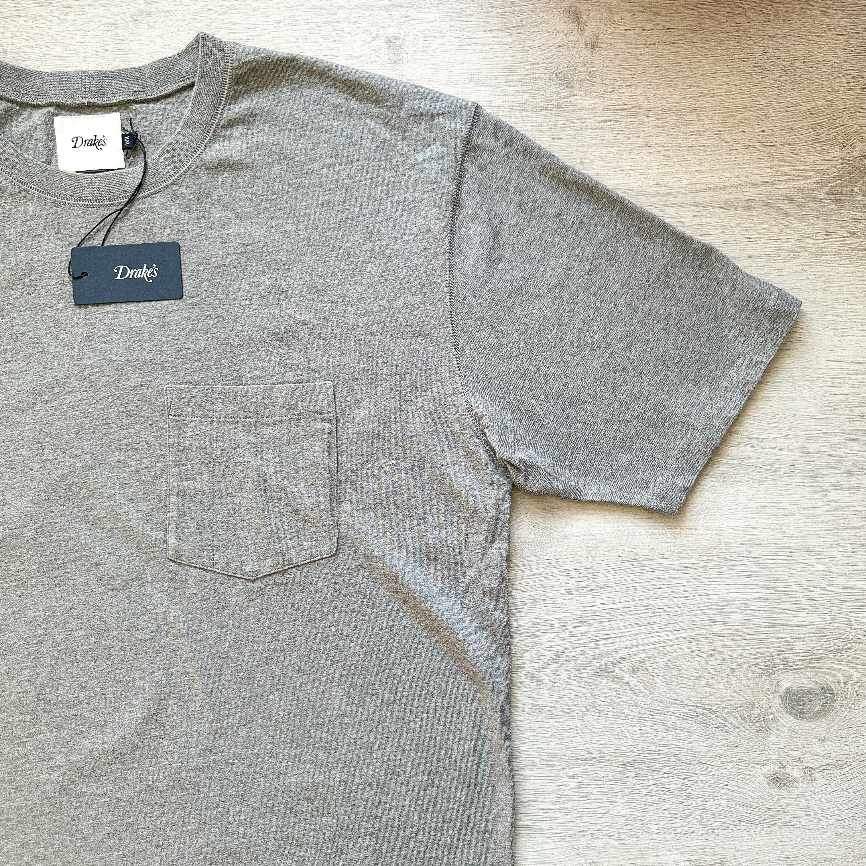 Drake's Grey Short Sleeve Chest Pocket Hiking Tee Shirt - House Of Huntington