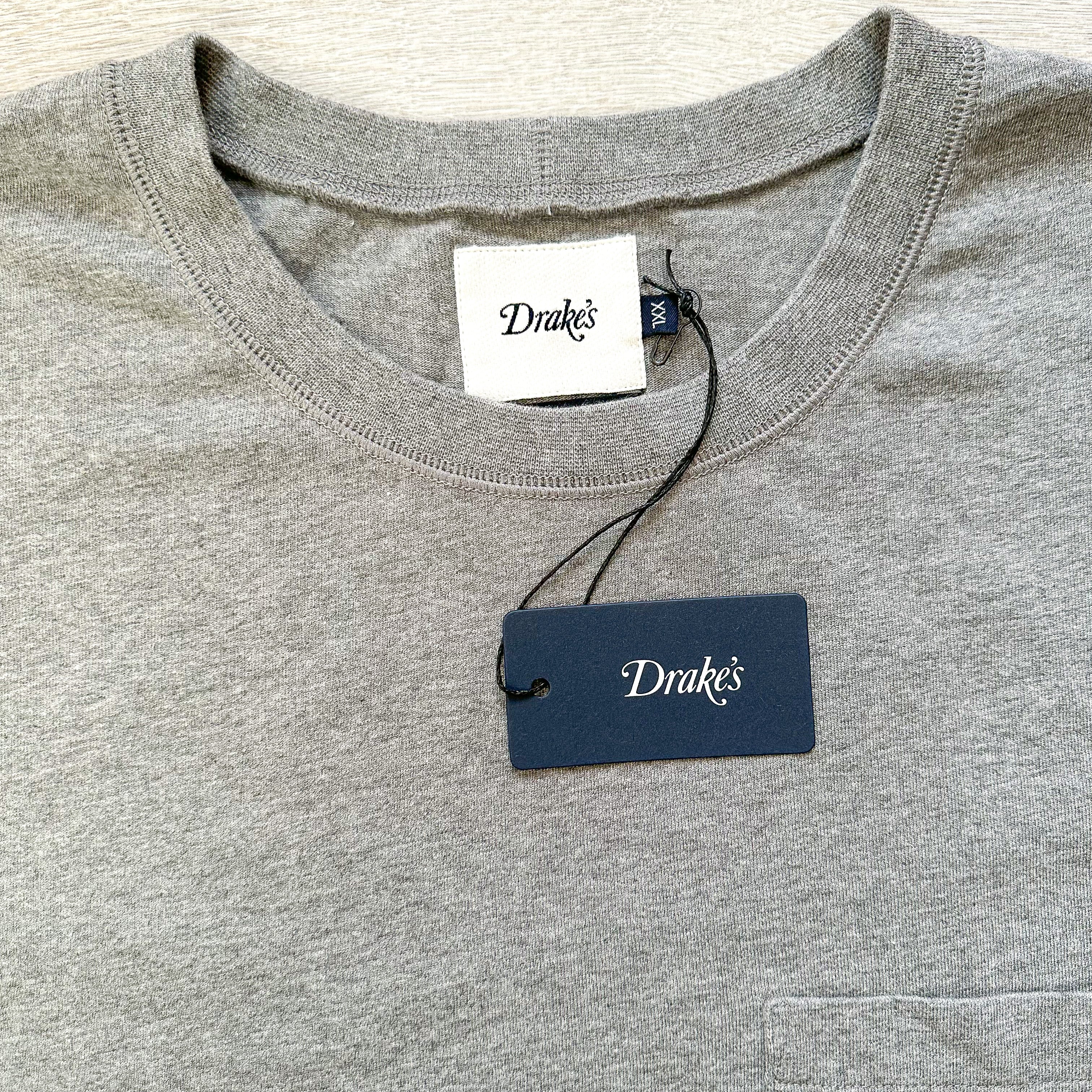Drake's Grey Short Sleeve Chest Pocket Hiking Tee Shirt - House Of Huntington