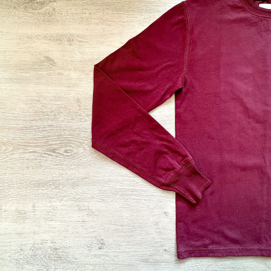 Drake's Burgundy Long Sleeve Hiking Tee Shirt - House Of Huntington