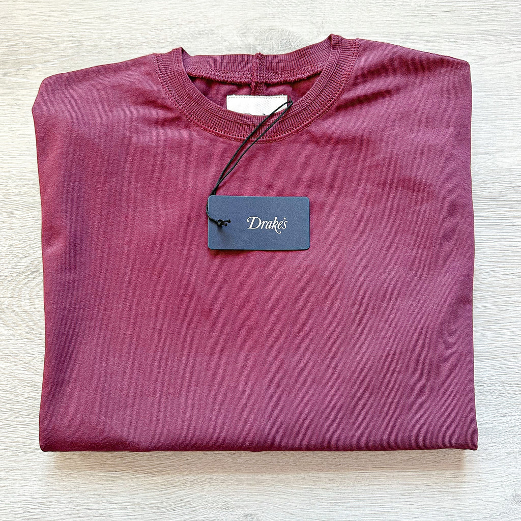 Drake's Burgundy Long Sleeve Hiking Tee Shirt - House Of Huntington