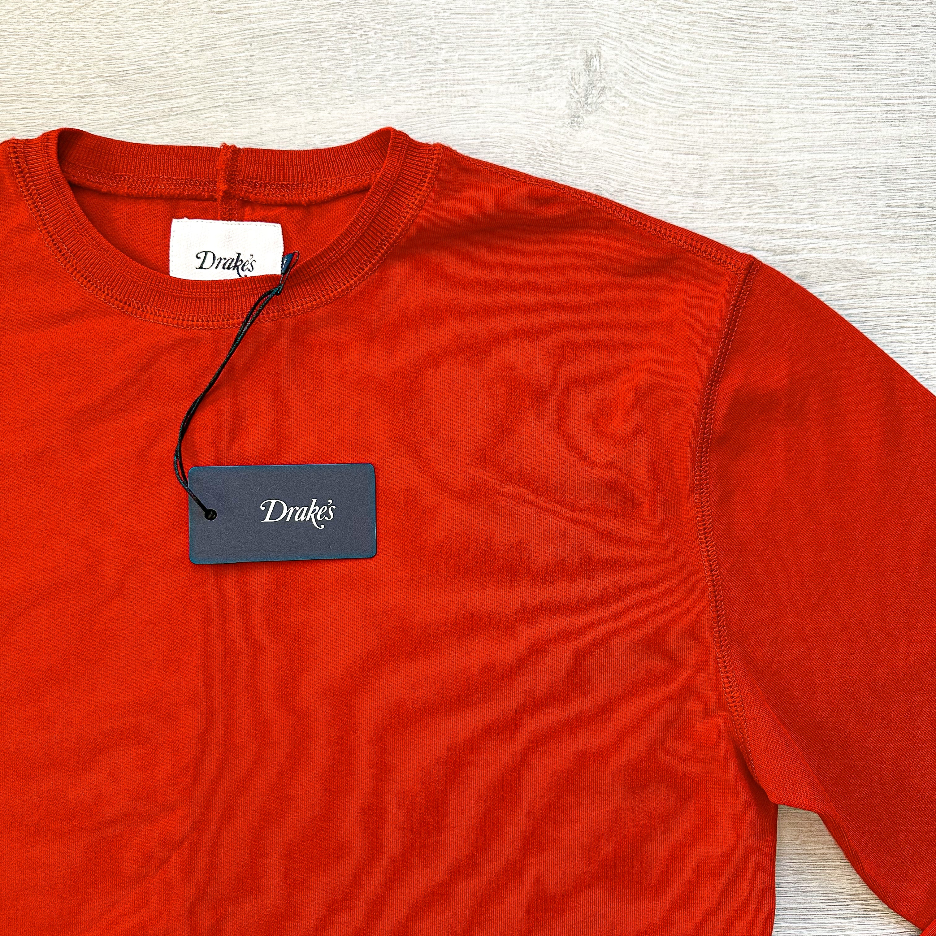Drake's Red Long Sleeve Hiking Tee Shirt - House Of Huntington