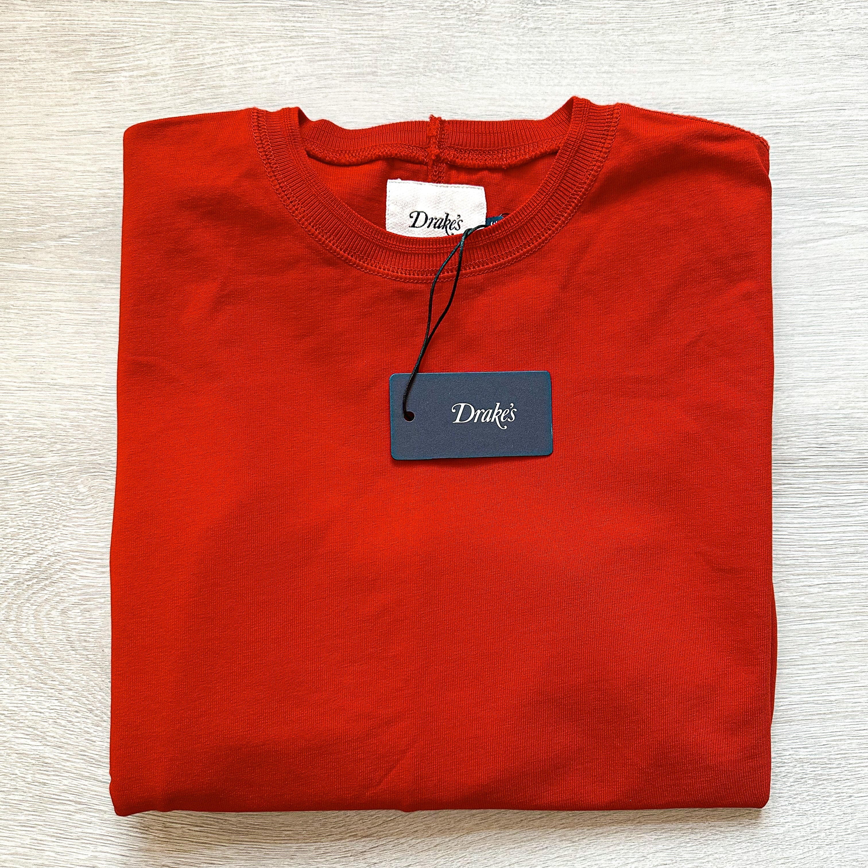 Drake's Red Long Sleeve Hiking Tee Shirt - House Of Huntington