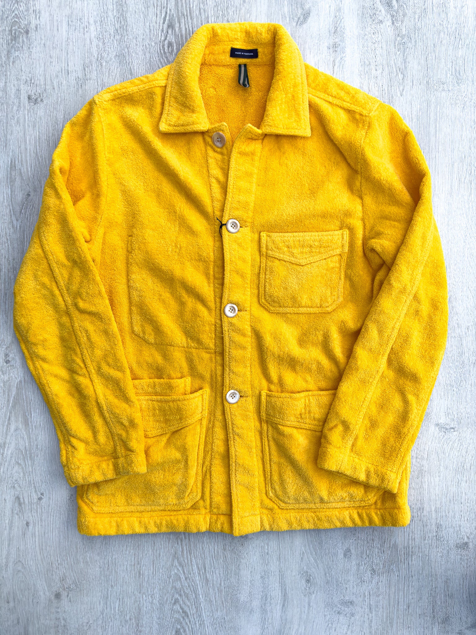 Drake's Yellow Terry Towelling 5 Pocket Chore Jacket - House Of Huntington