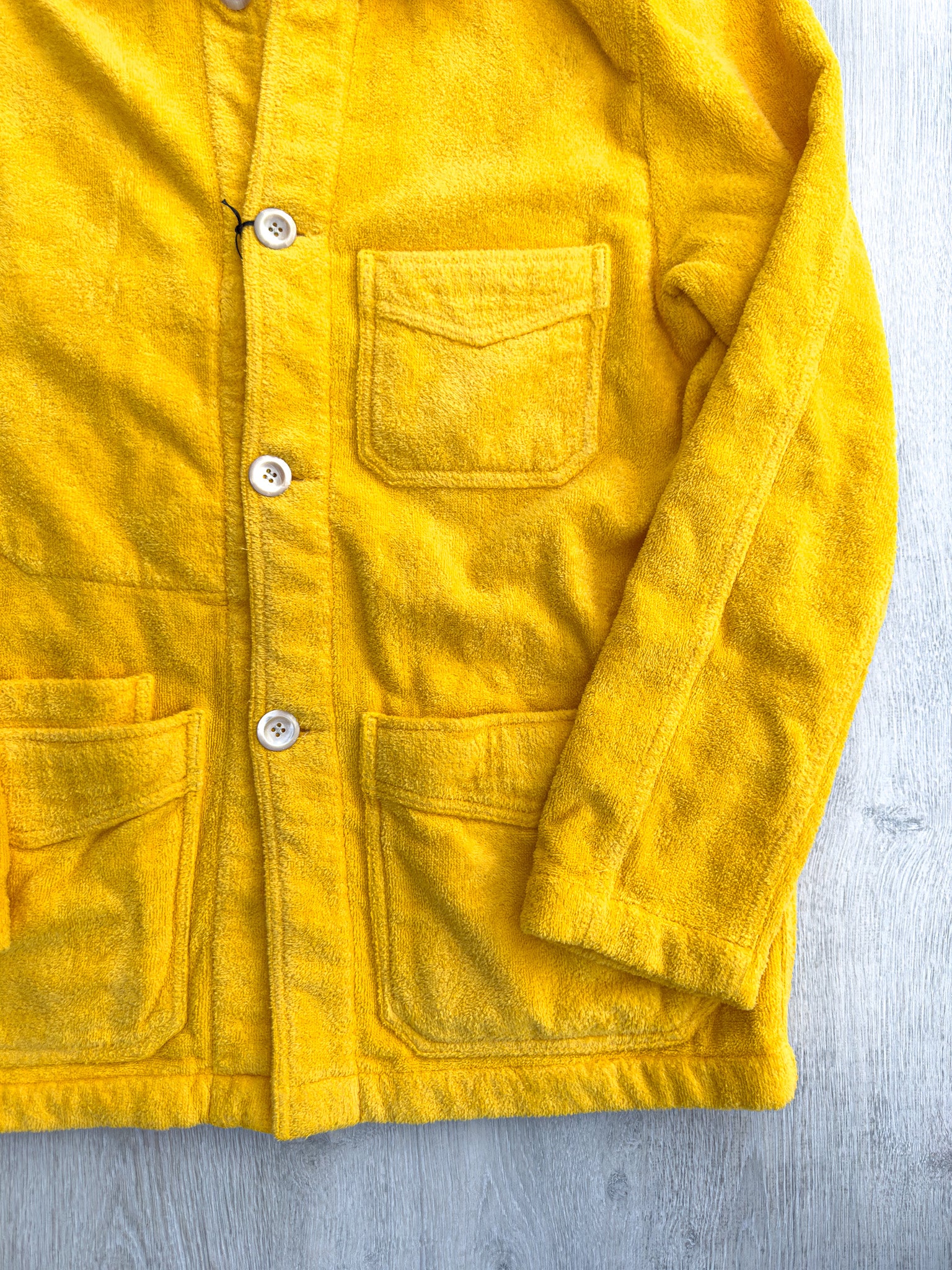 Drake's Yellow Terry Towelling 5 Pocket Chore Jacket - House Of Huntington