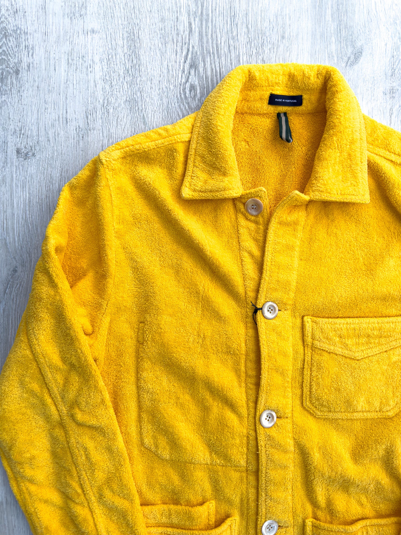 Drake's Yellow Terry Towelling 5 Pocket Chore Jacket - House Of Huntington