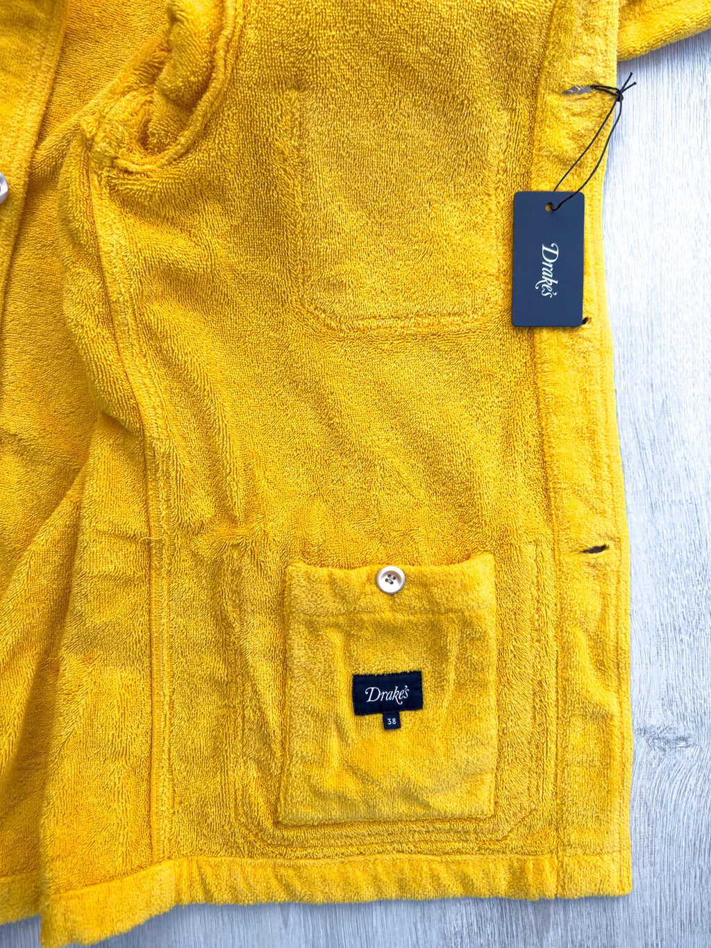 Drake's Yellow Terry Towelling 5 Pocket Chore Jacket - House Of Huntington
