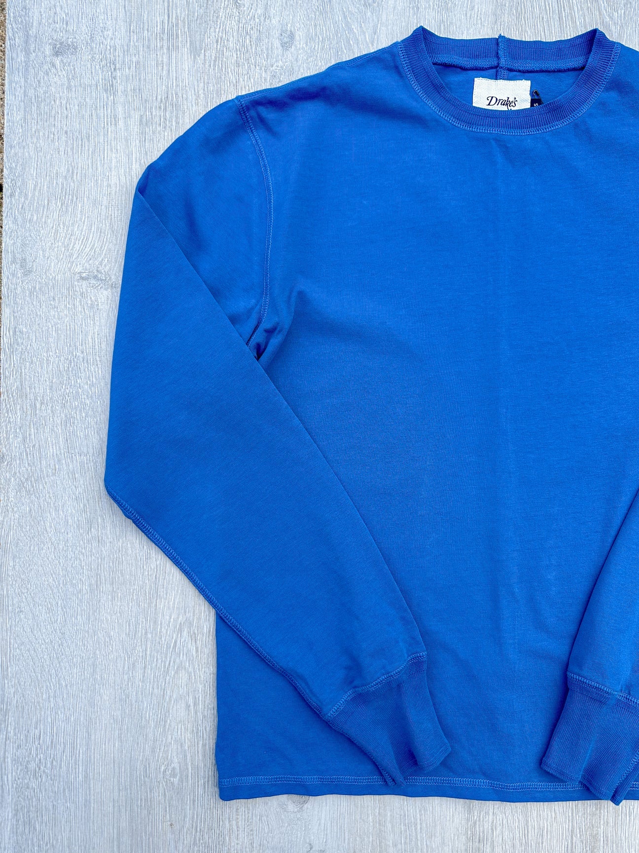 Drake's Blue Long Sleeve Hiking Tee Shirt - House Of Huntington