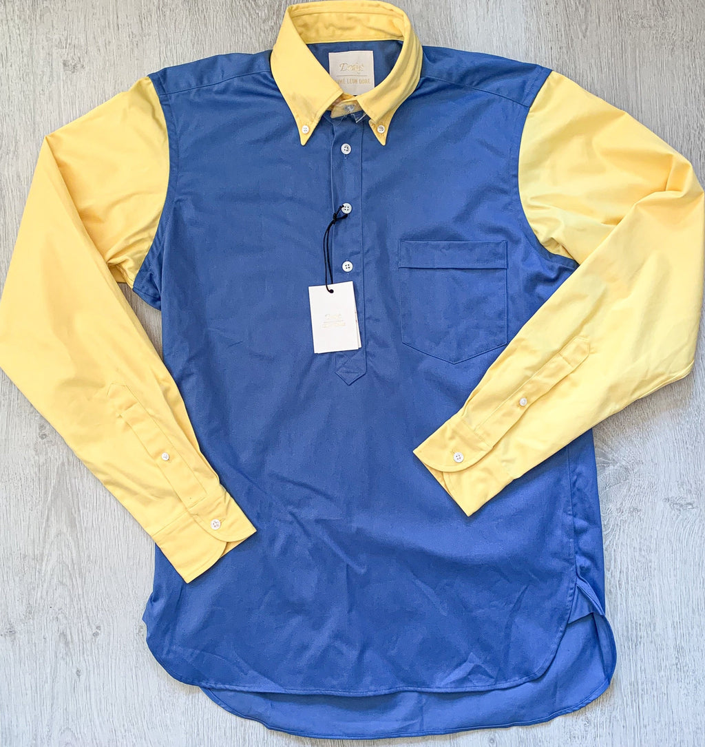 Drake's Colour Block Blue & Yellow Shirt - House Of Huntington