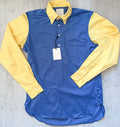 Drake's Colour Block Blue & Yellow Shirt - House Of Huntington
