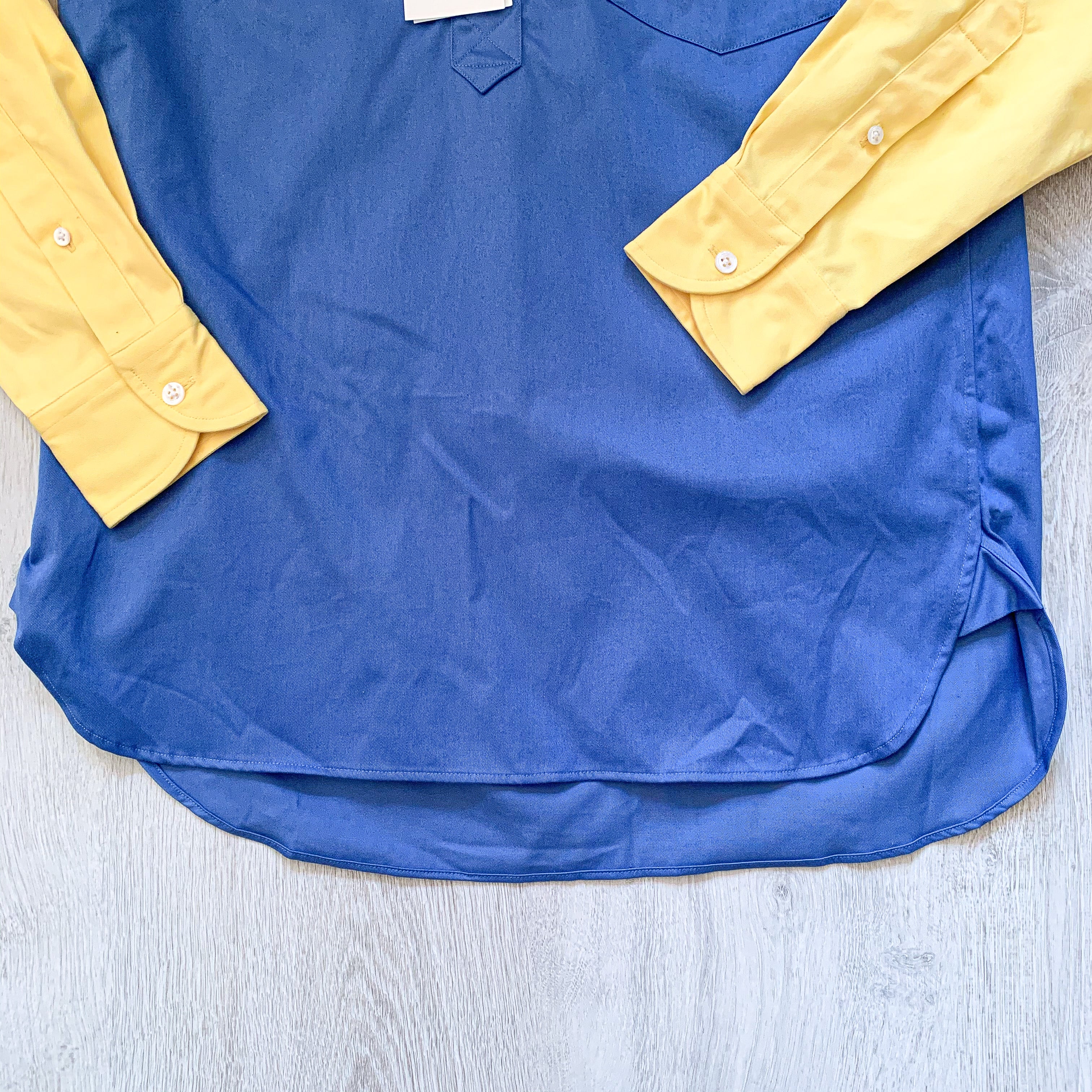 Drake's Colour Block Blue & Yellow Shirt - House Of Huntington