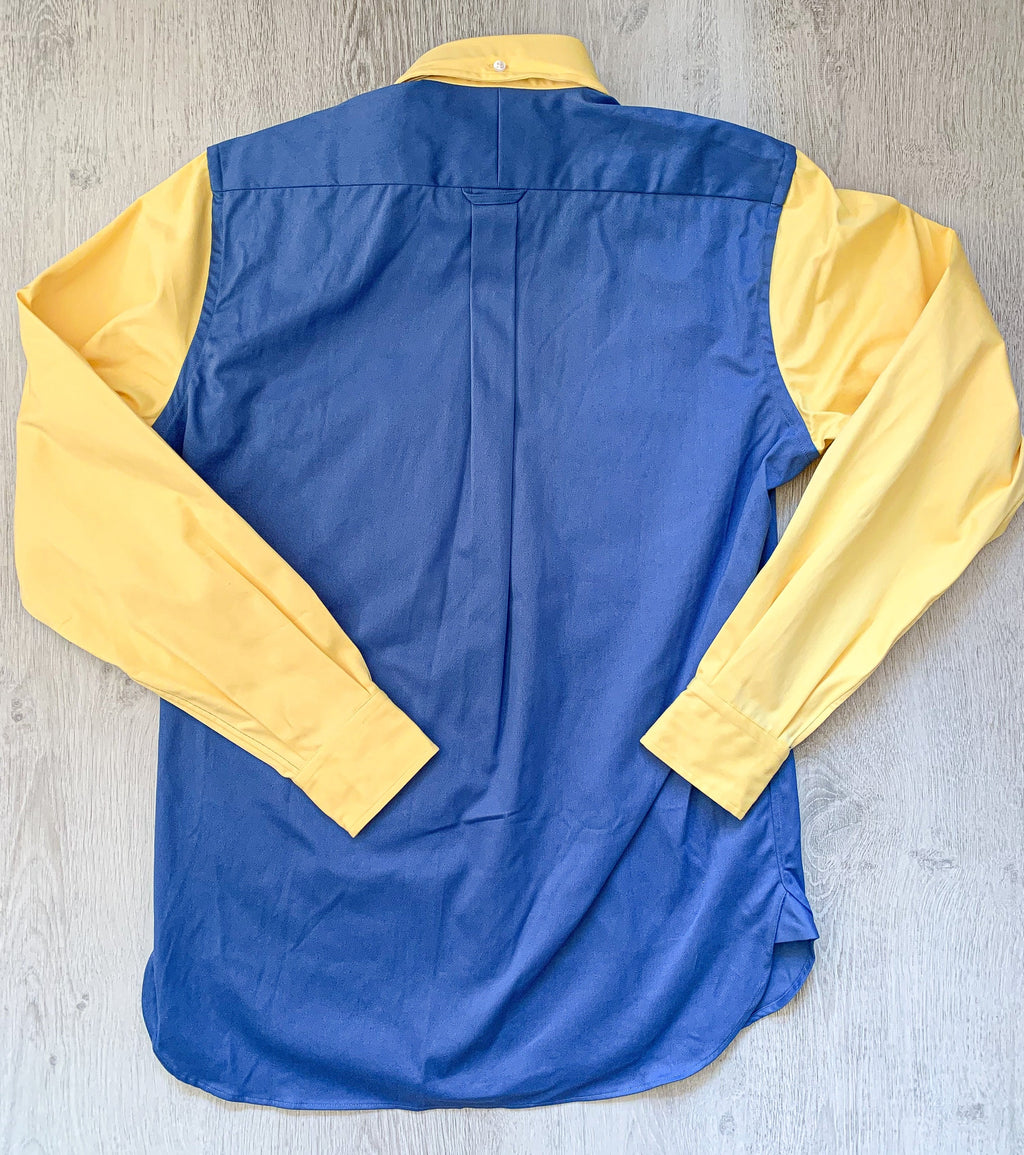Drake's Colour Block Blue & Yellow Shirt - House Of Huntington