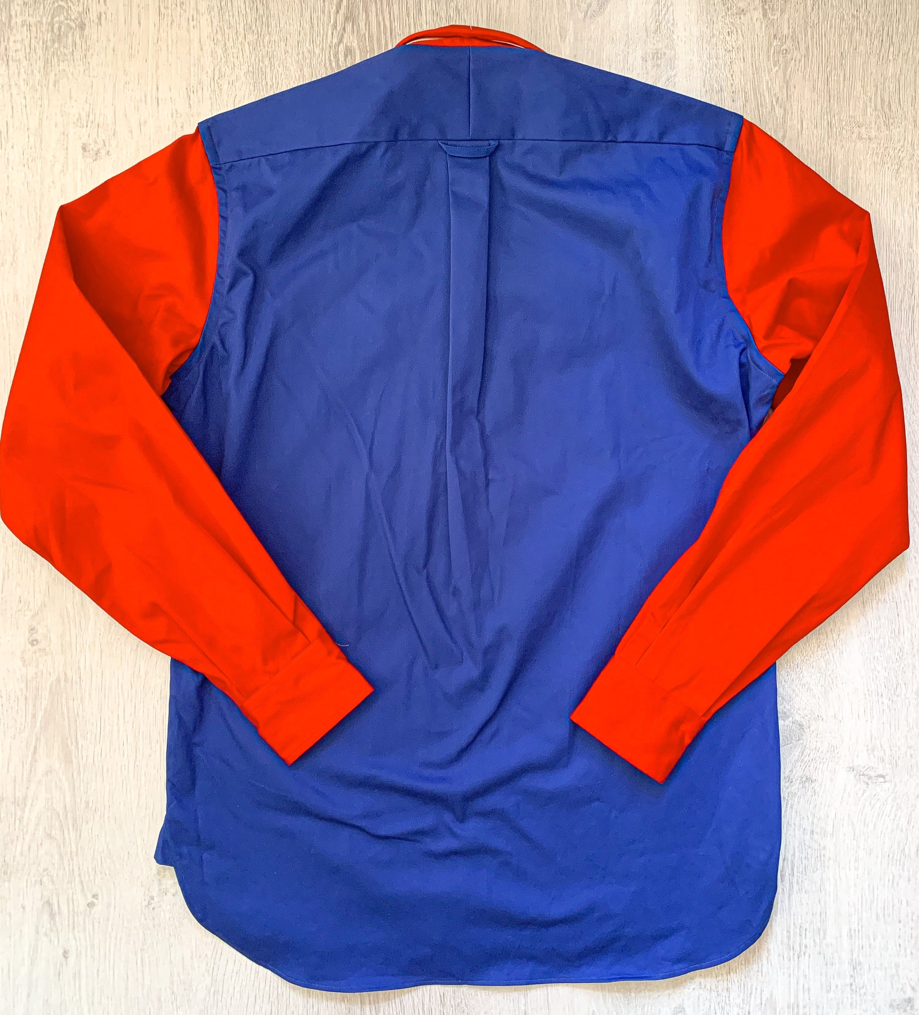Drake's Colour Block Blue & Red Shirt - House Of Huntington