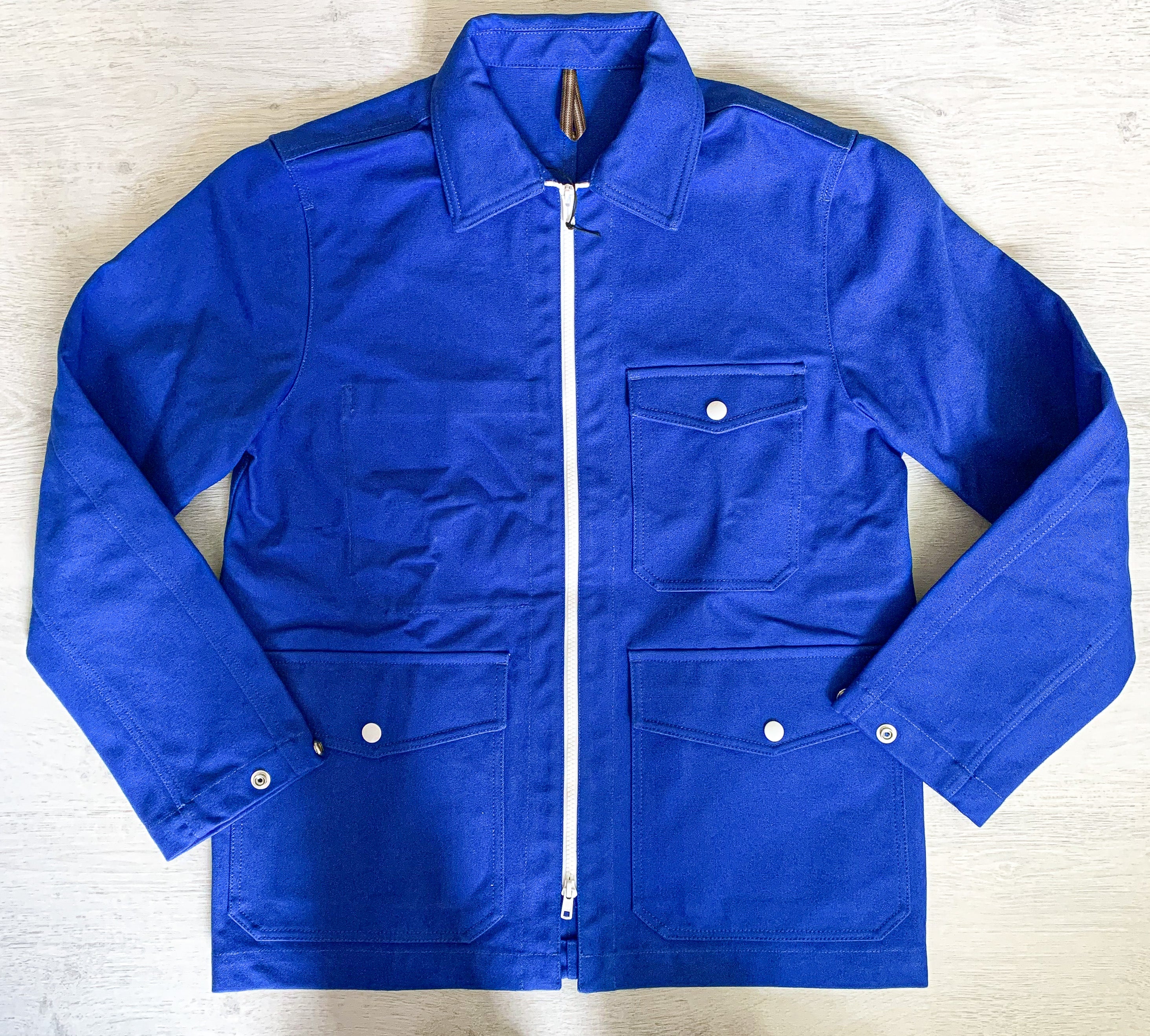 Drake's Blue Cotton 18oz Canvas Yacht Sailing Chore Jacket - House Of Huntington