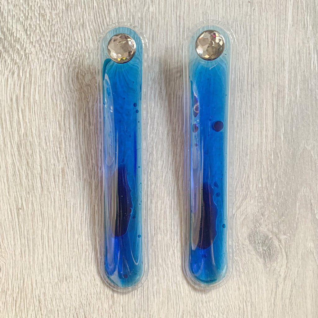 Christopher Kane Lava Gel Large Blue Earrings - House Of Huntington