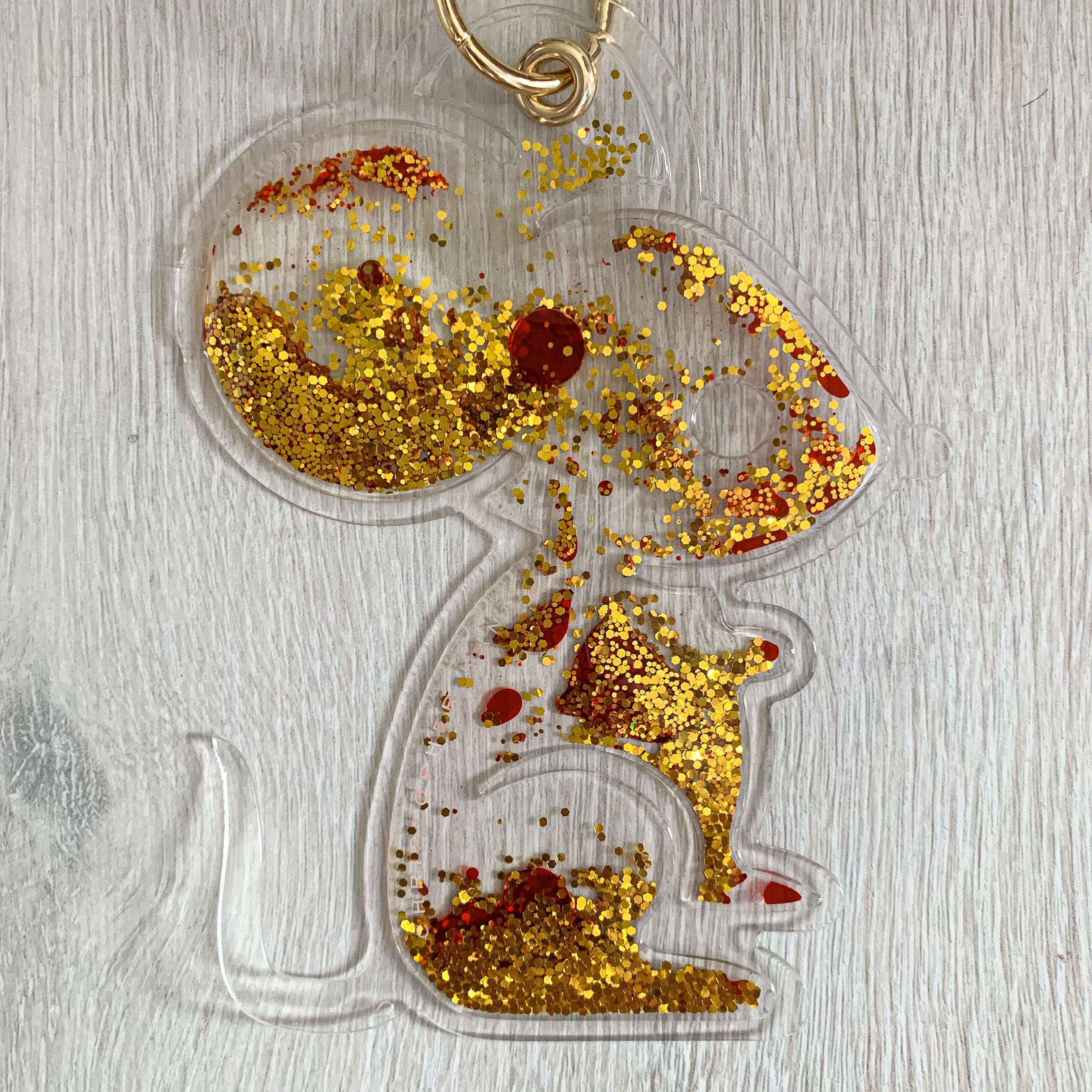 Christopher Kane Rat Red Liquid Gel Gold Glitter Key Ring – House Of ...