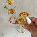 Christopher Kane Rat Red Liquid Gel Gold Glitter Key Ring - House Of Huntington