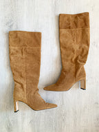 Dear Frances Camel Corduroy Sleeve Millerighe Boots - House Of Huntington