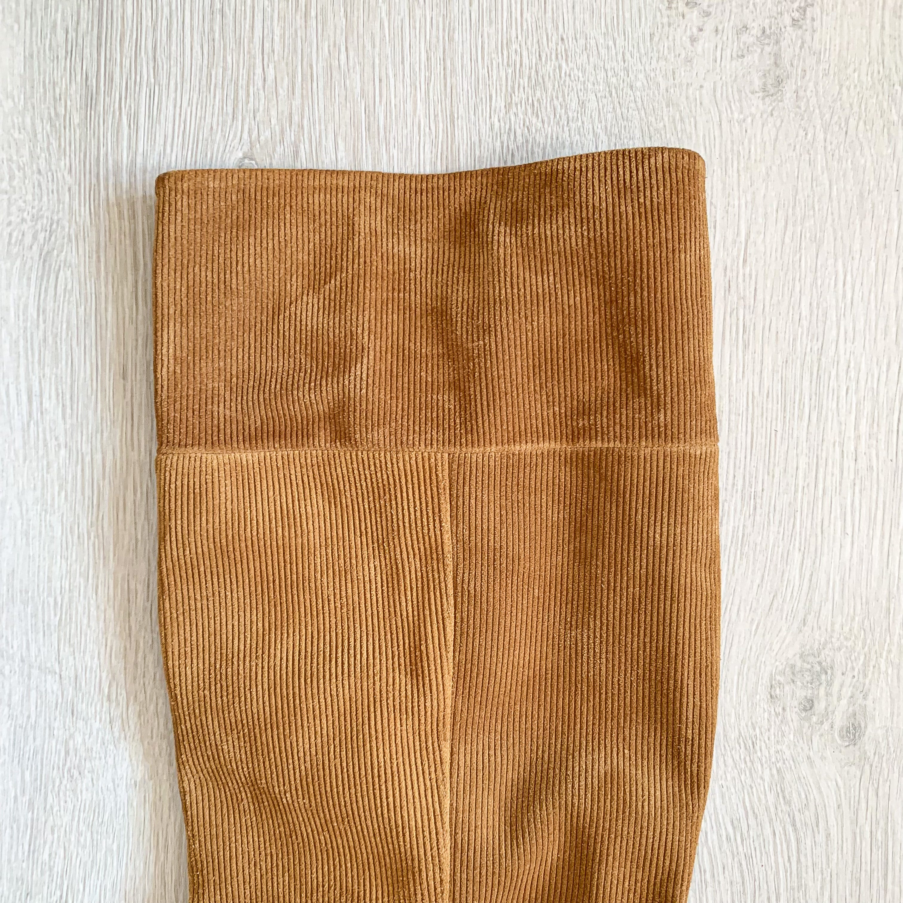 Dear Frances Camel Corduroy Sleeve Millerighe Boots - House Of Huntington