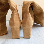 Dear Frances Camel Corduroy Sleeve Millerighe Boots - House Of Huntington