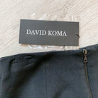 DAVID KOMA Perspex Sequin Zebra Motif Mini Black Skirt - House Of Huntington