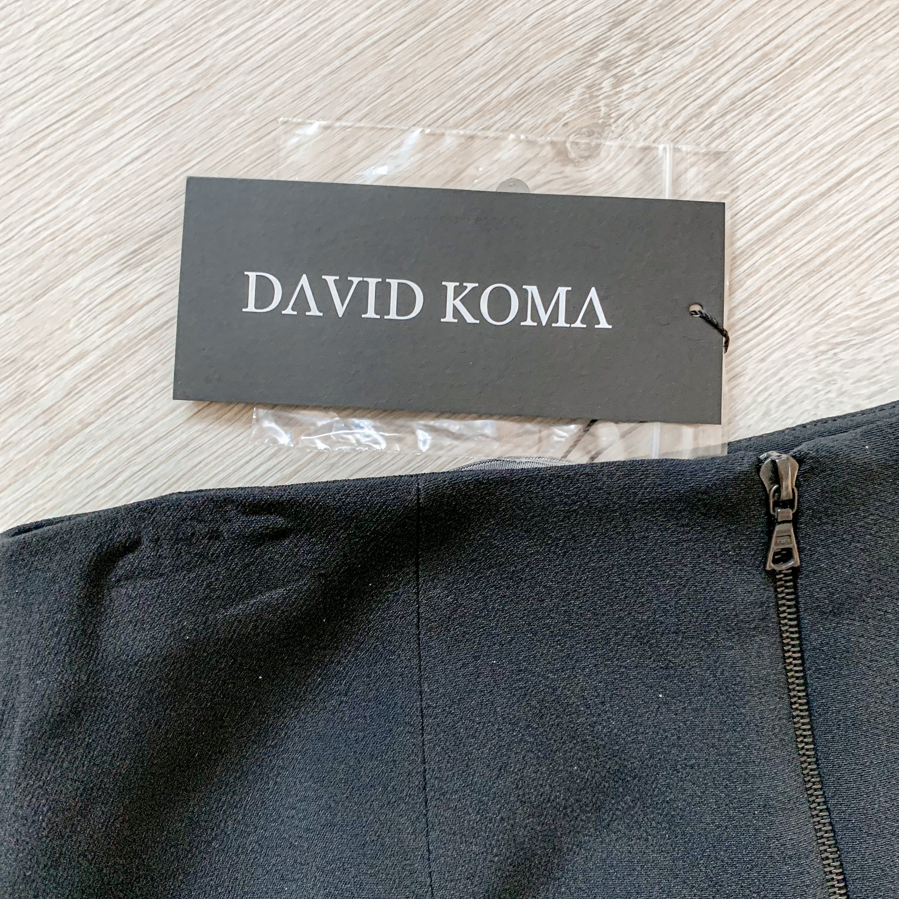 DAVID KOMA Perspex Sequin Zebra Motif Mini Black Skirt - House Of Huntington