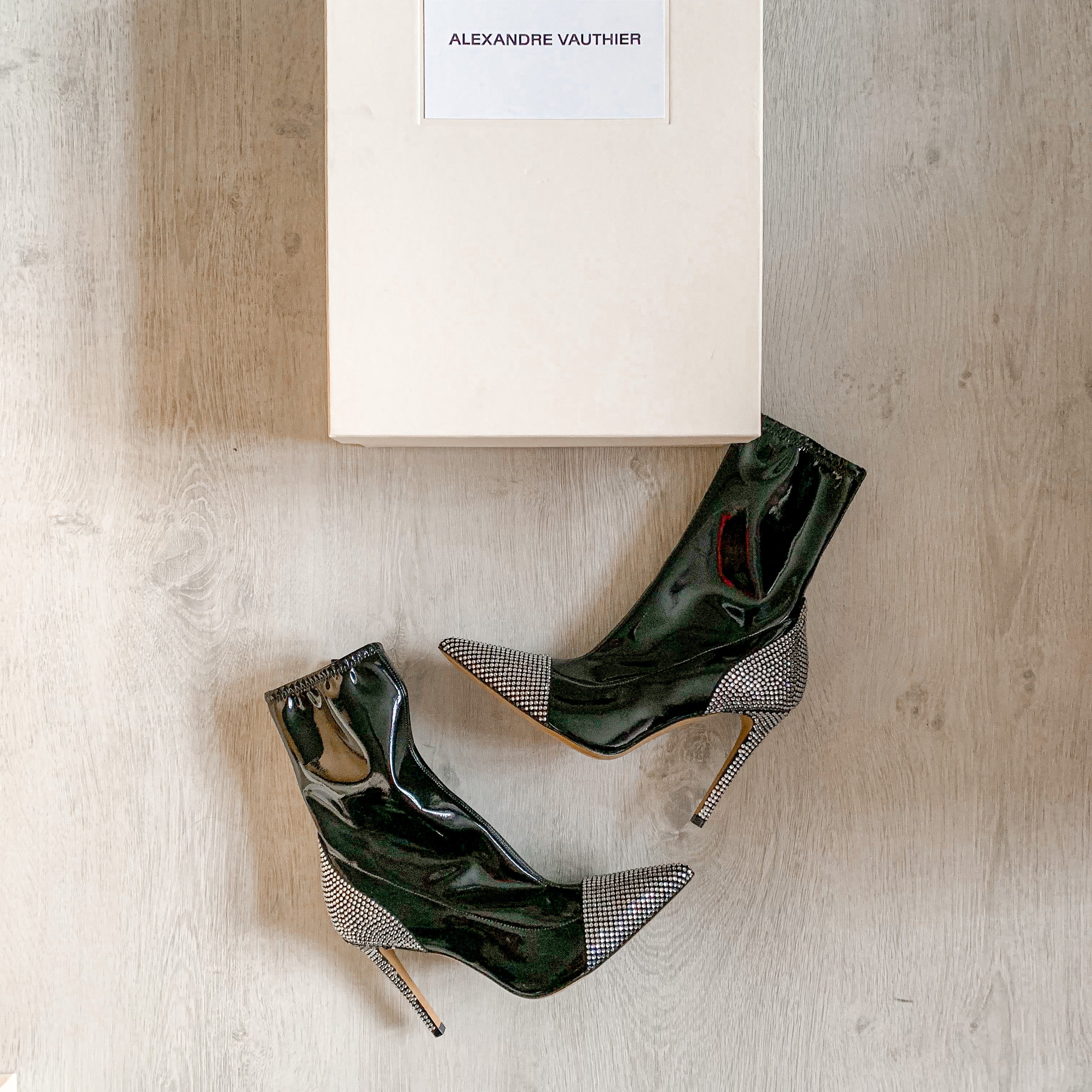 Alexandre Vauthier Crystal Embellished Black Boots - House Of Huntington