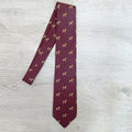 Paul Stuart Burgundy Red Dog Print Print Silk Tie - House Of Huntington