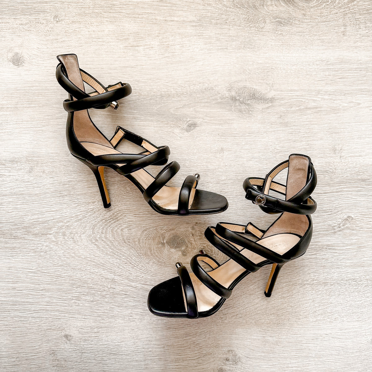 Spiral Strappy Embellished High Heels