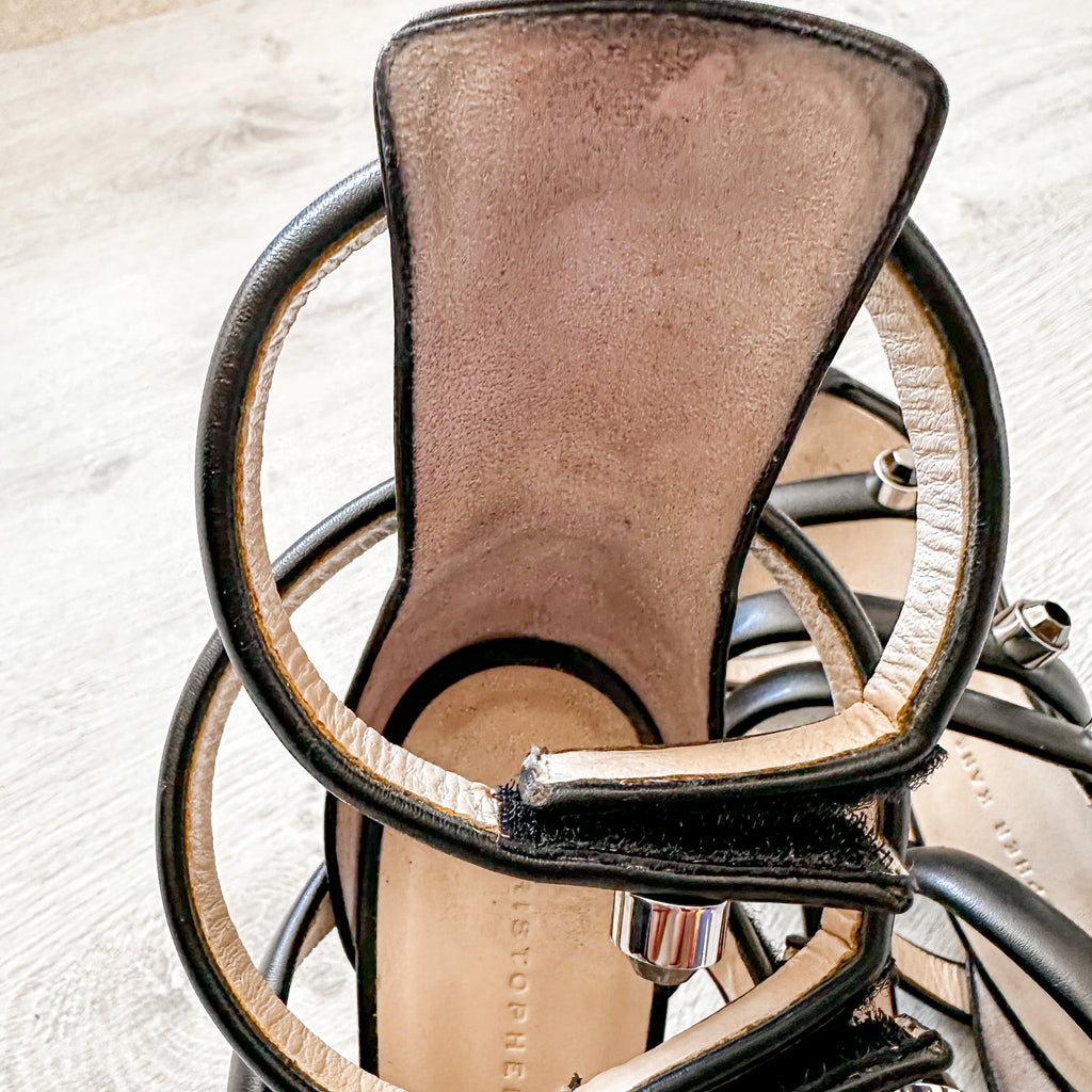 Christopher Kane Spiral Strappy Embellished High Heels - House Of Huntington