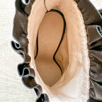 Christopher Kane Black Velvet Leather Trim Detail Ankle High Heels Booties - House Of Huntington