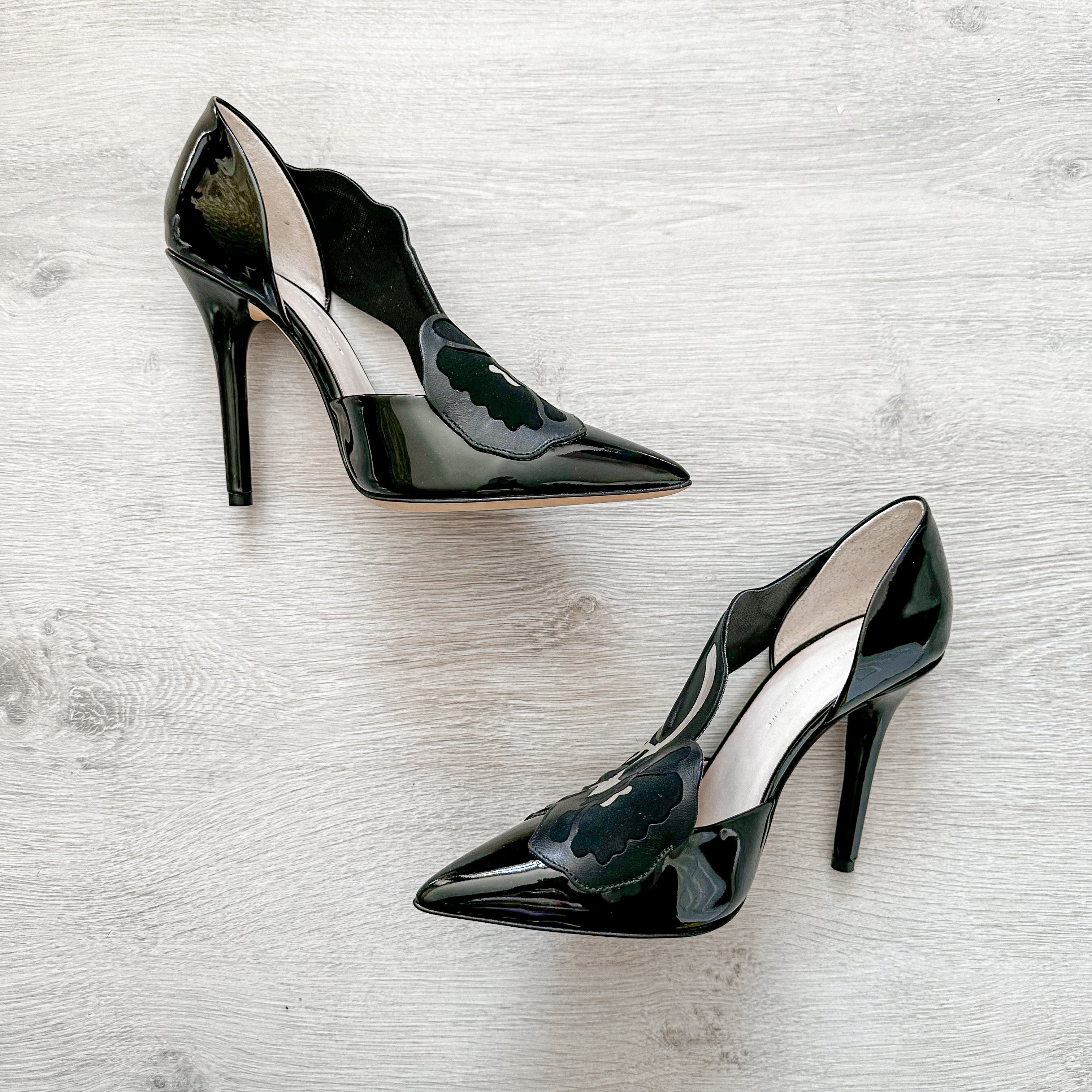 Christopher Kane Black Silver Detail Pointed Toe High Heels - House Of Huntington