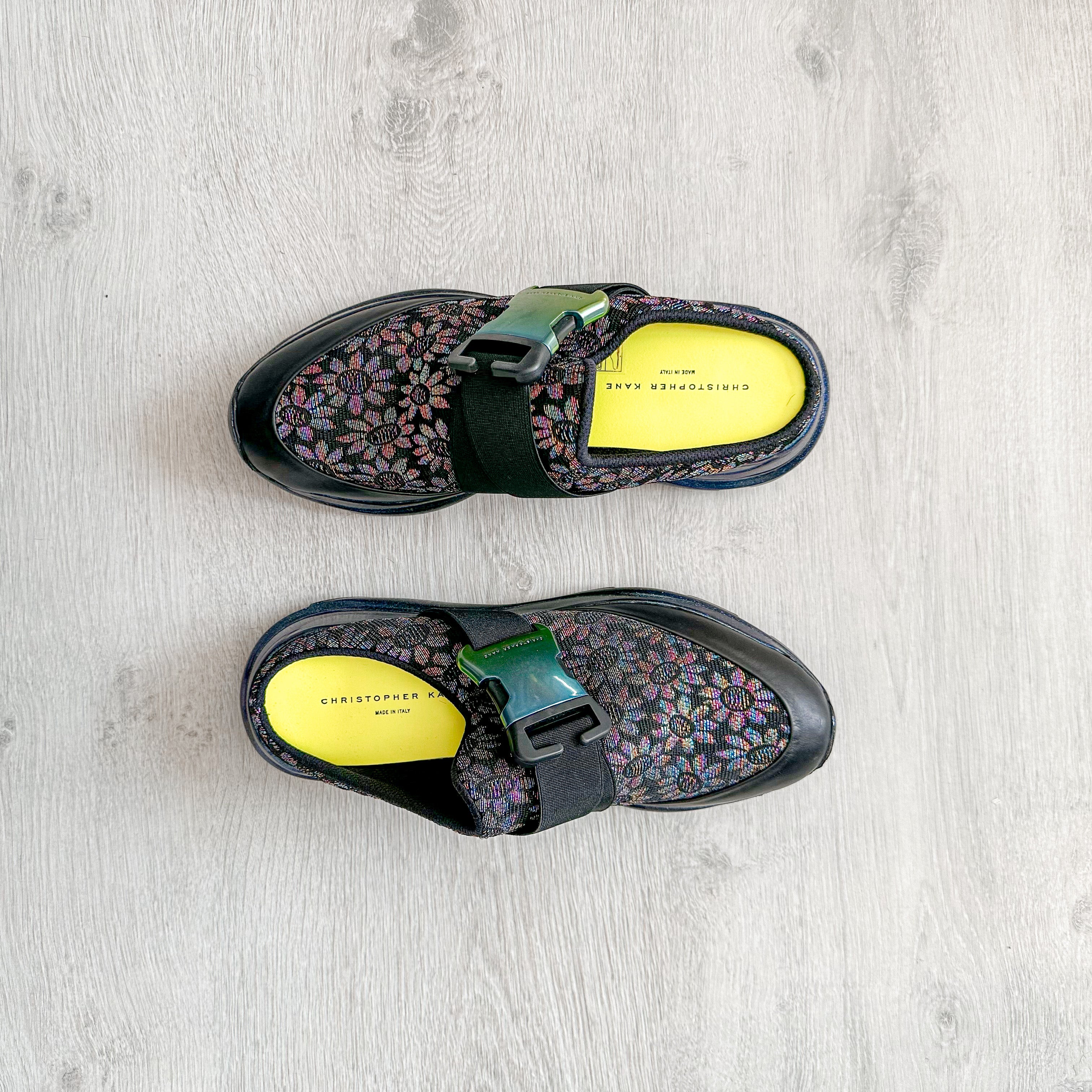 Christopher Kane Floral Jacquard Lurex Slip On Trainers Sneakers - House Of Huntington